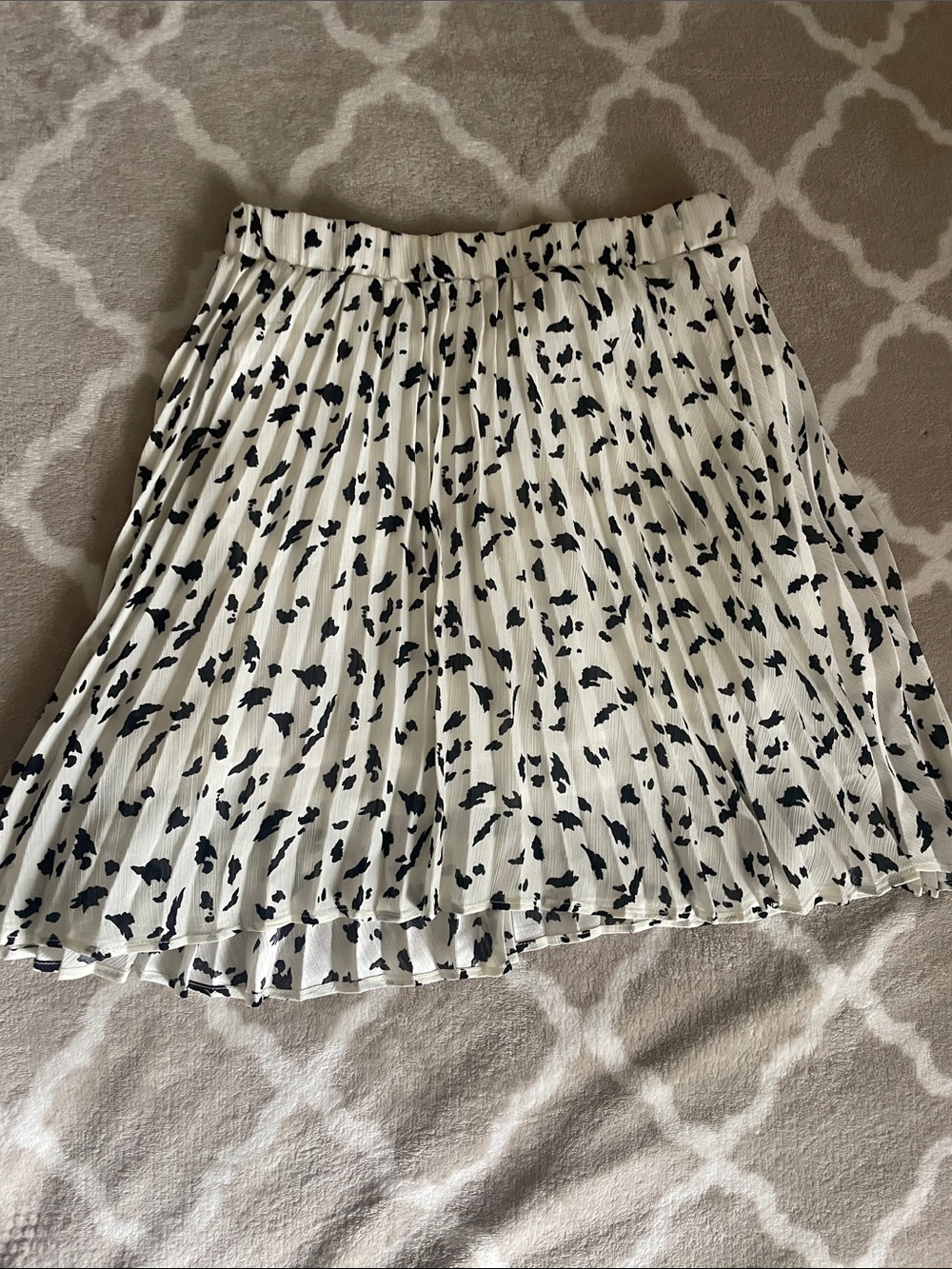Wild Honey Black and White Pleated Skater Skirt